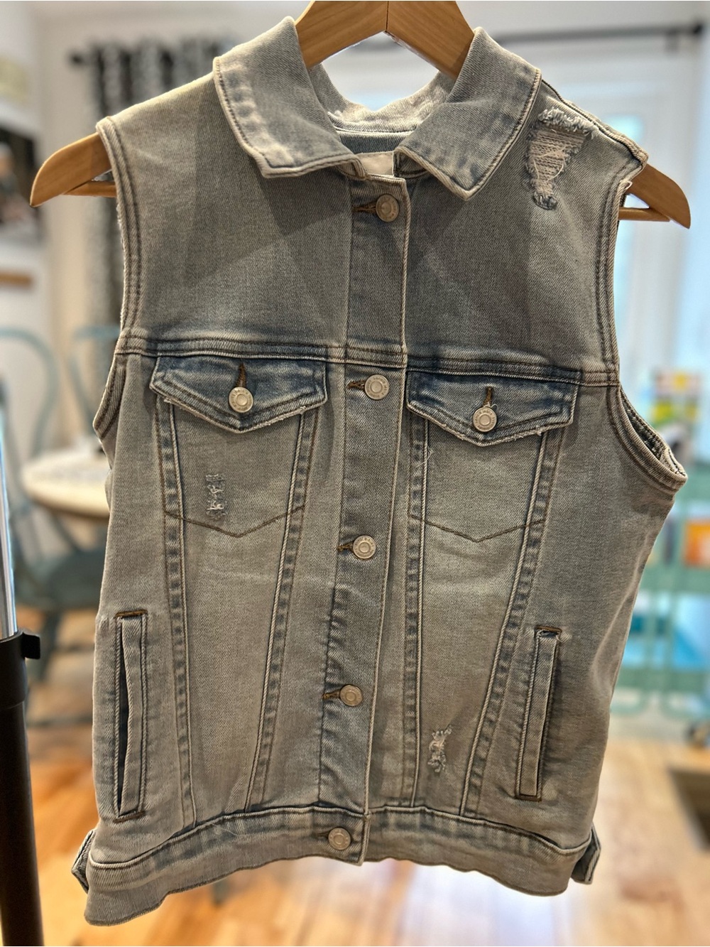 Kensie Light Blue Denim Vest